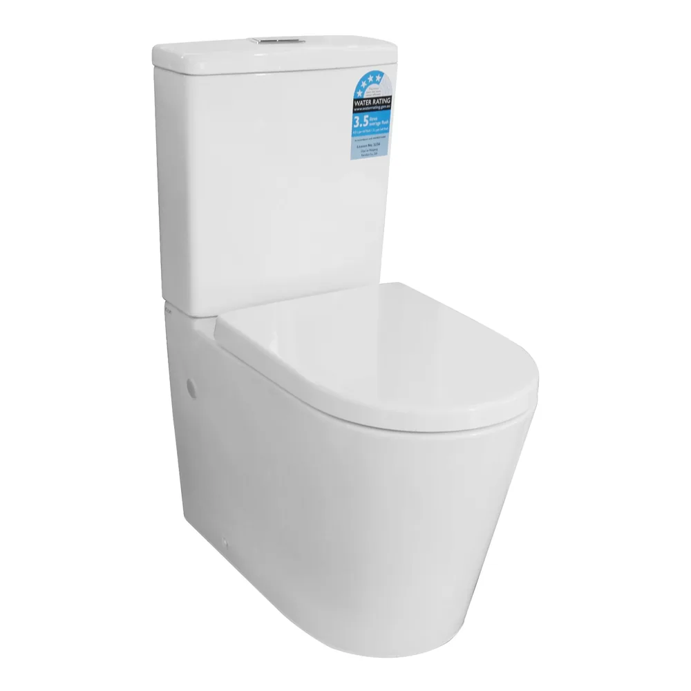 Close-Coupled Toilet, Rimless Flush, TC-RIM-027R