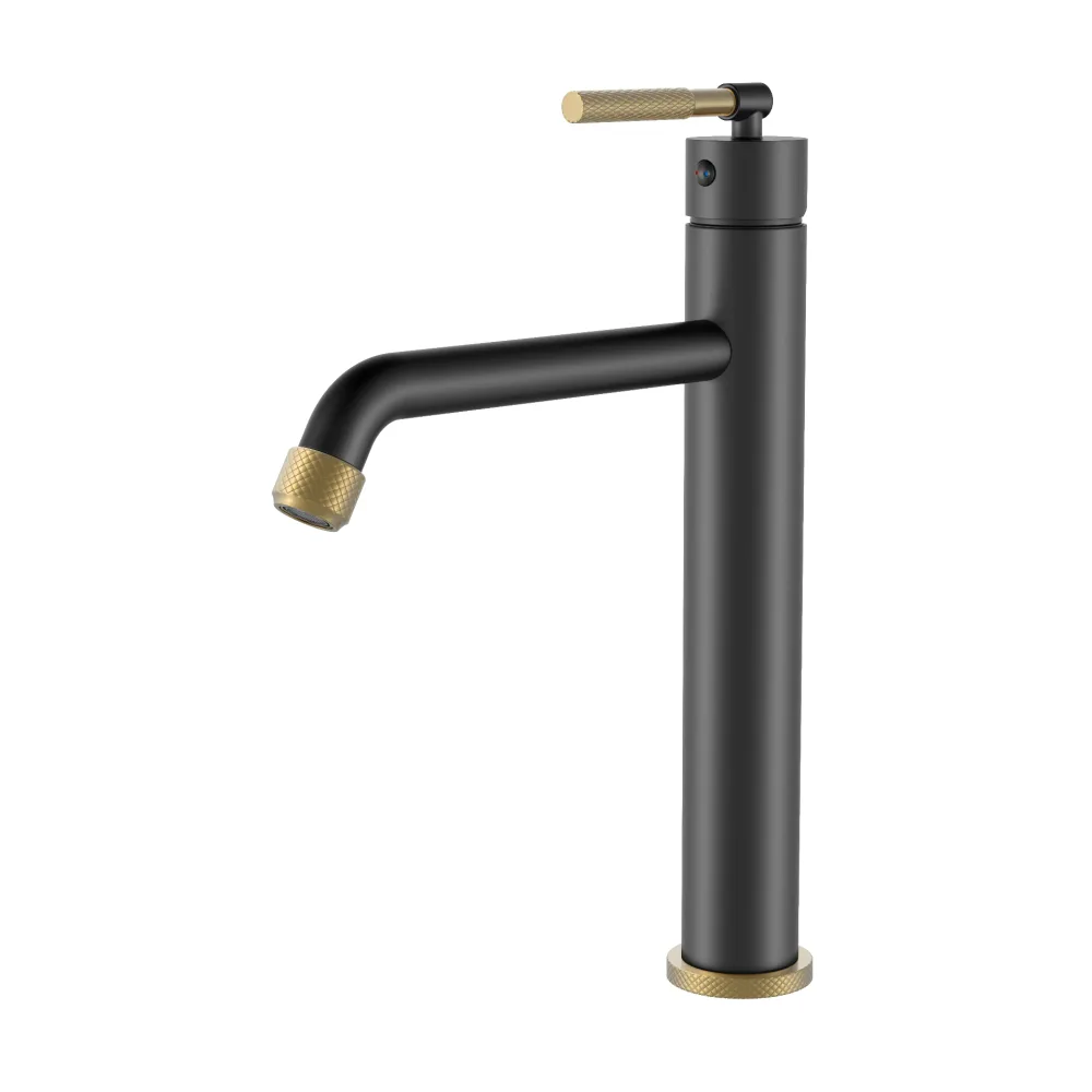 Basin Mixer in Black & Gold, model 81H81T-BK-G