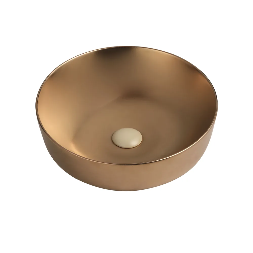 Above Counter Basin | Electroplated Rose Gold Square 420x420 BA-EP-RG-4242 above counter basin