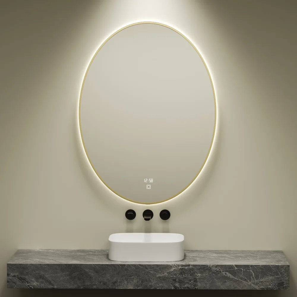 LED Framed Smart Mirror | Gold Frame 1000x750, SM-LED-GF-10075 LED mirror