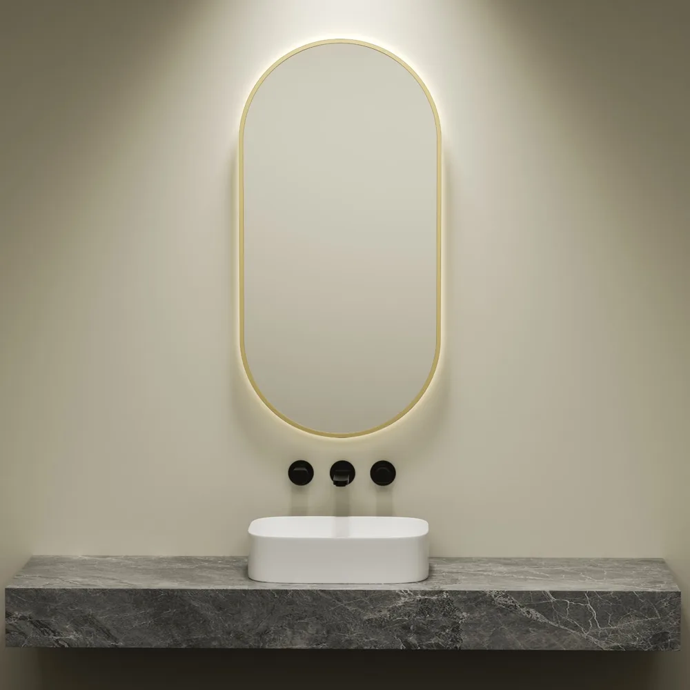 LED Narrow Smart Mirror | Black Frame 900x450, LR2007BBKJ-90 LED mirror