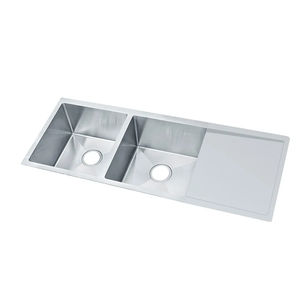 Extra-Wide Double Bowl Sink KS-SS-D-11651 satin stainless steel kitchen sink