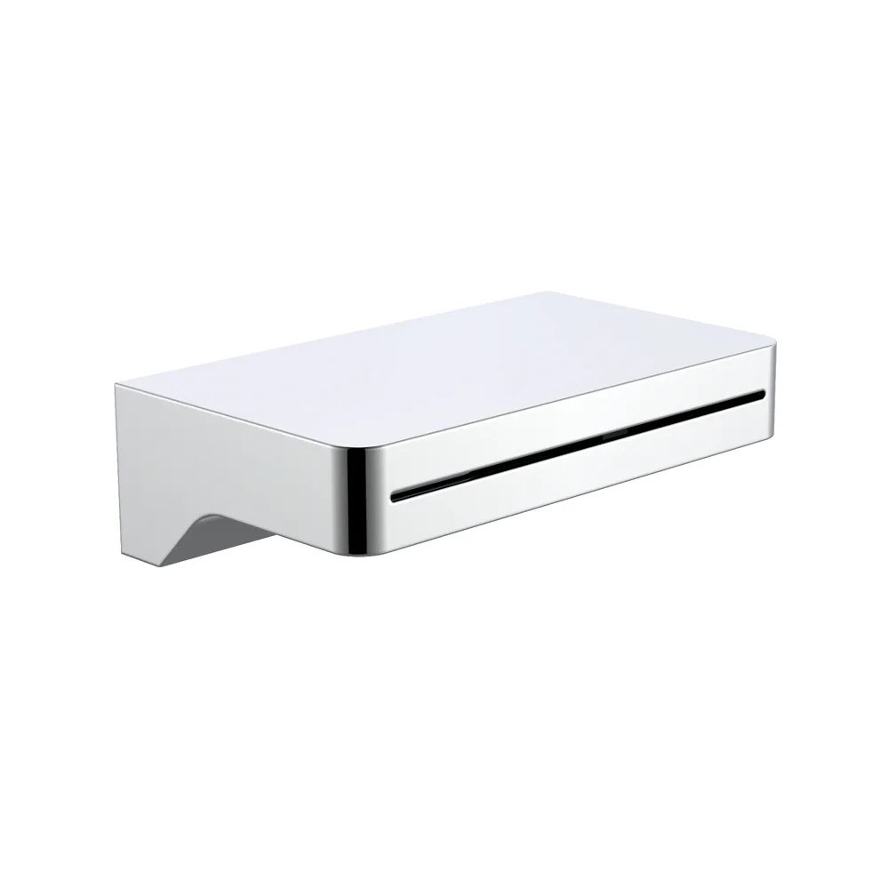 Wall Spout, Rectangular Waterfall in Chrome, model SP13-CHR