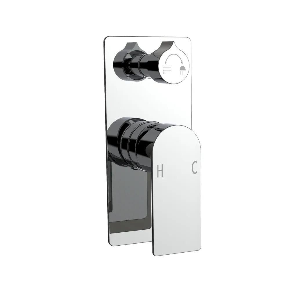 Shower Mixer, Rectangular Backplate in Chrome, model V15S-CHR