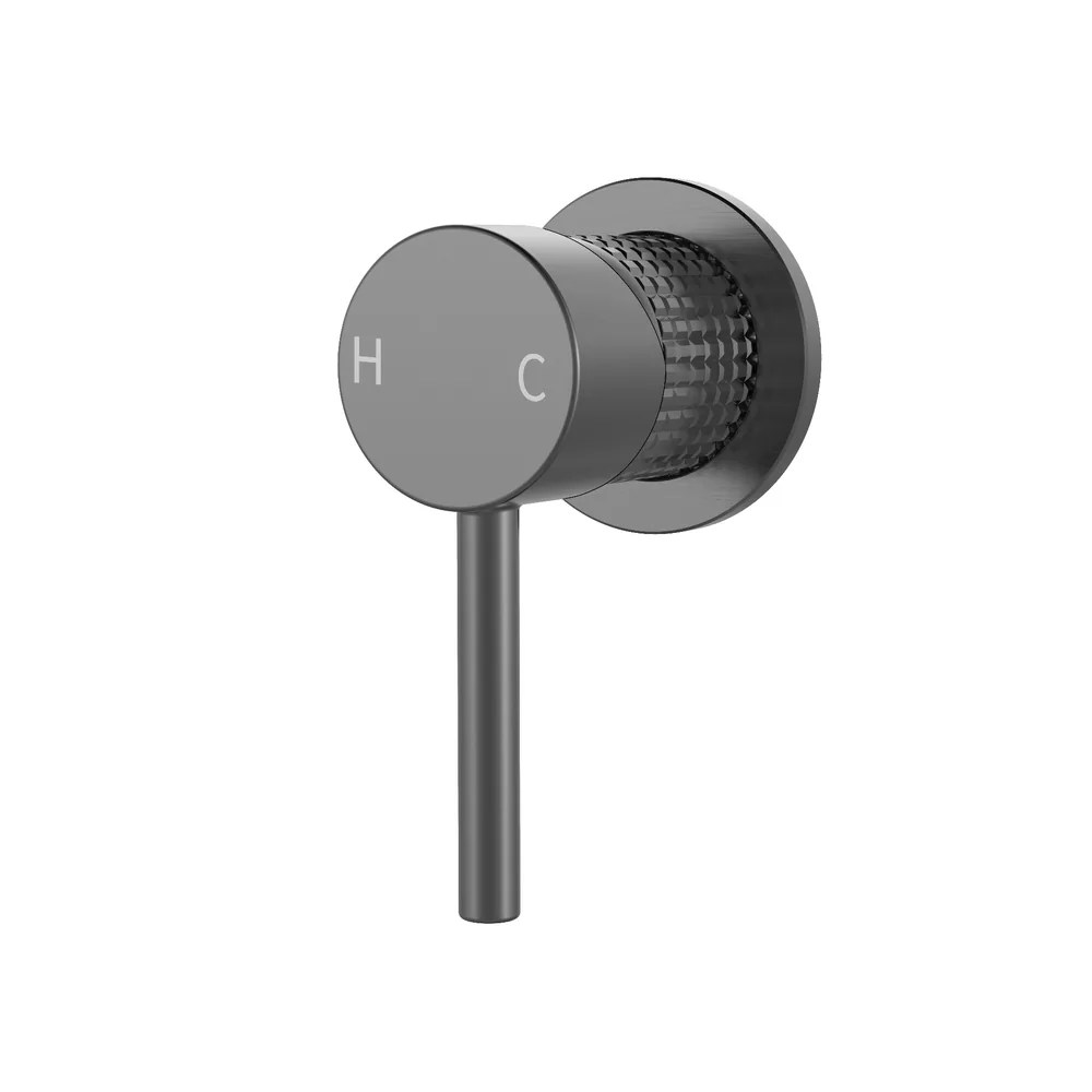 Shower Mixer, Round Knurled in Gunmetal, model V21S-GM